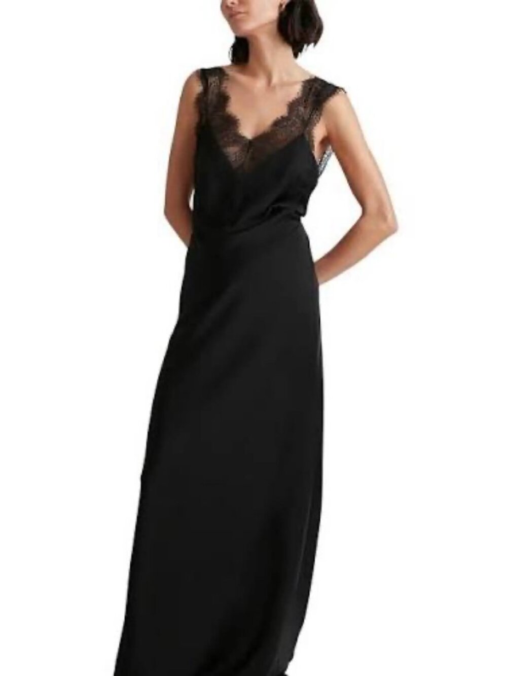 Camilla & Marc Sola Maxi satin black cami bias cut maxi